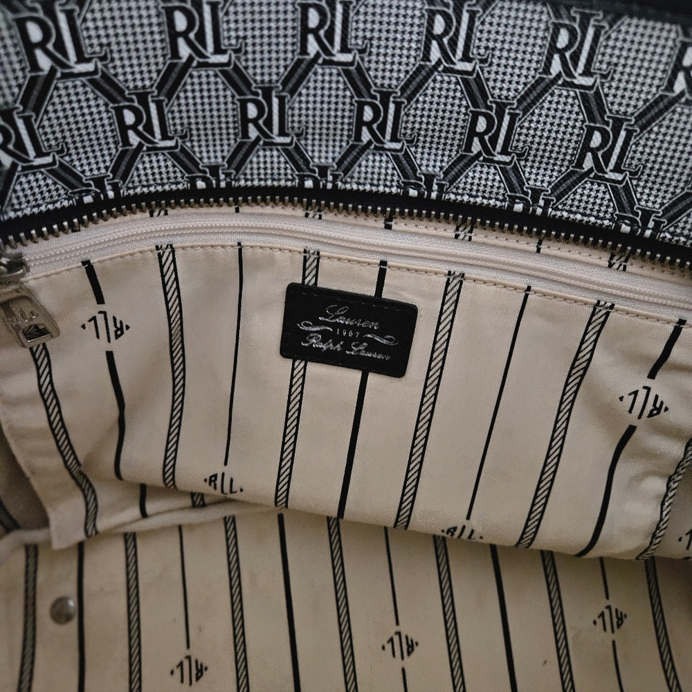 Ralph Lauren Signature Monogram Black and White Tote - Picture 9 of 10
